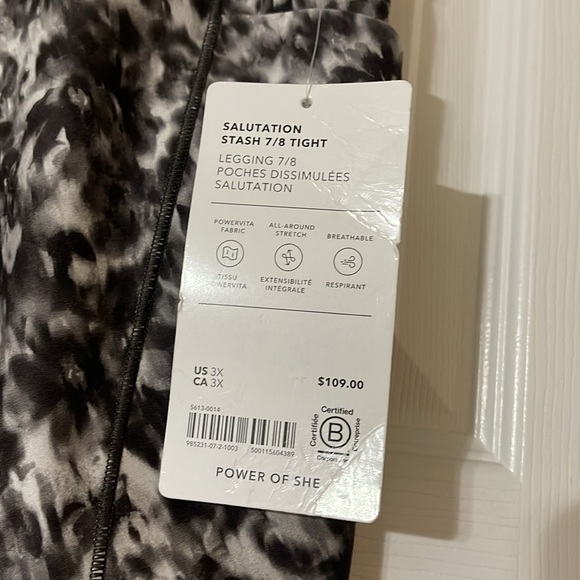 NWT Athleta Salutation stash 7/8 tight leggings 3x - Picture 4 of 7
